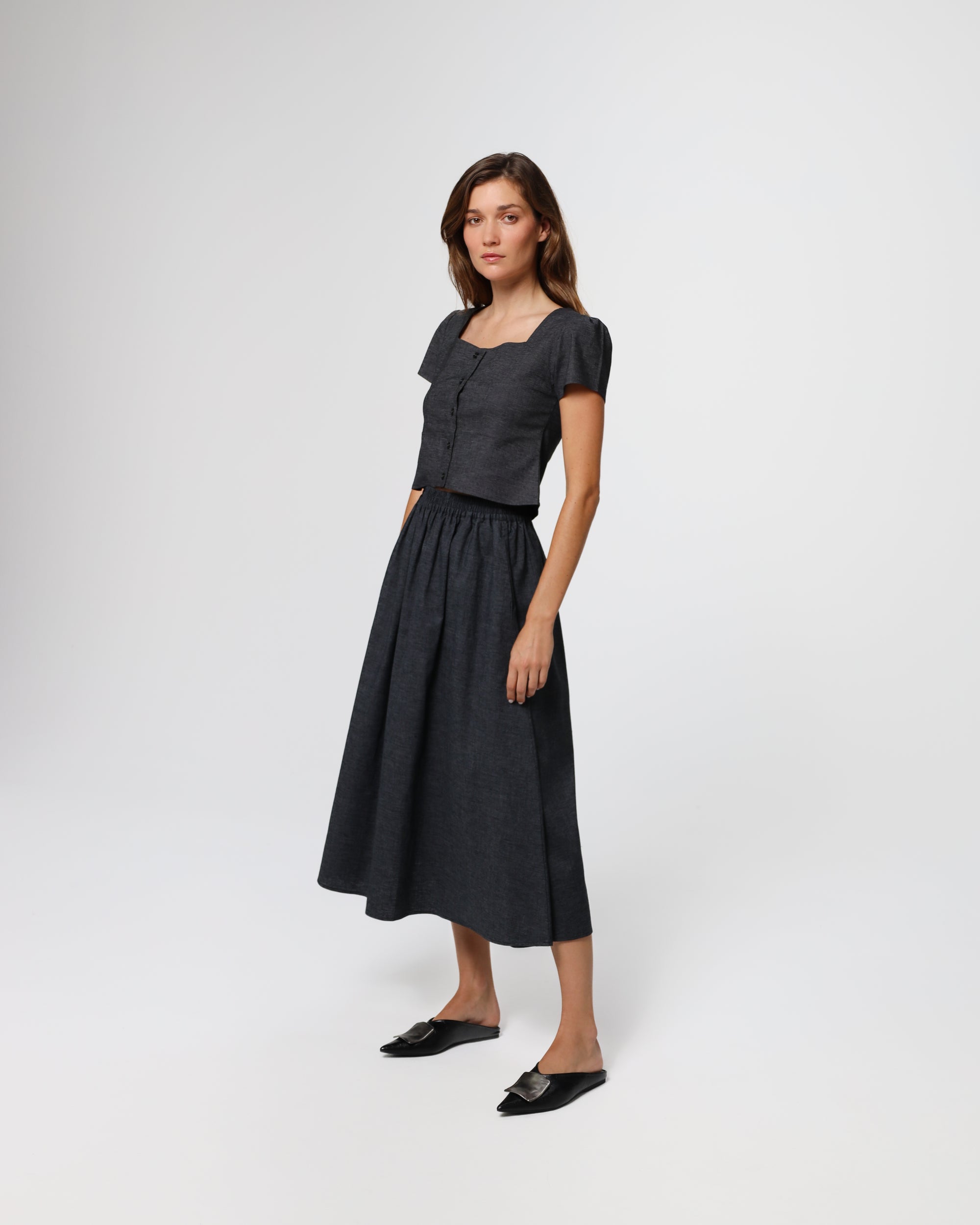 Hemp Blend Maxi Skirt