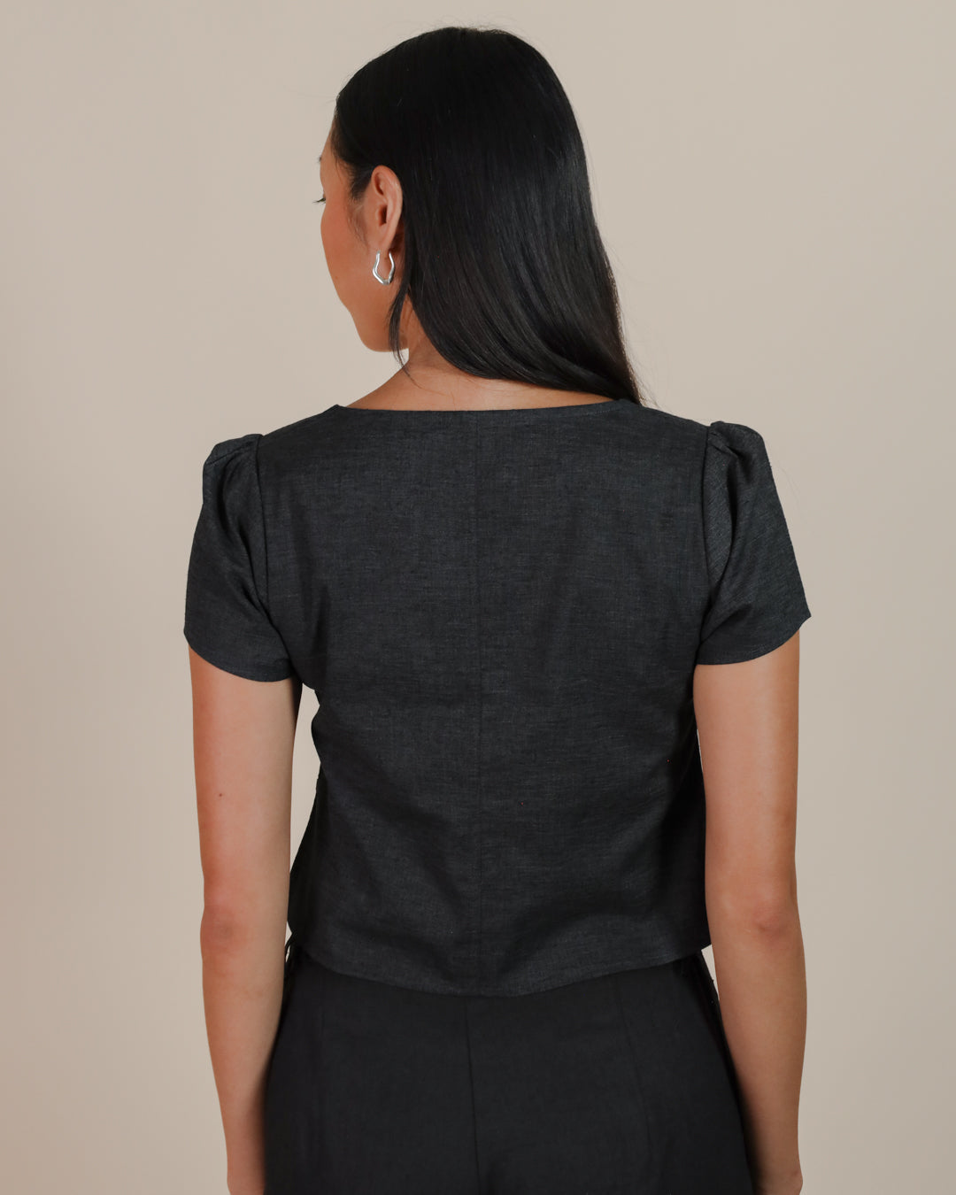 Juana Hemp Blend Button Front Top