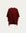 Ghost mannequin front view of burgundy wool–cashmere–hemp cape; clean front drape and neckline.