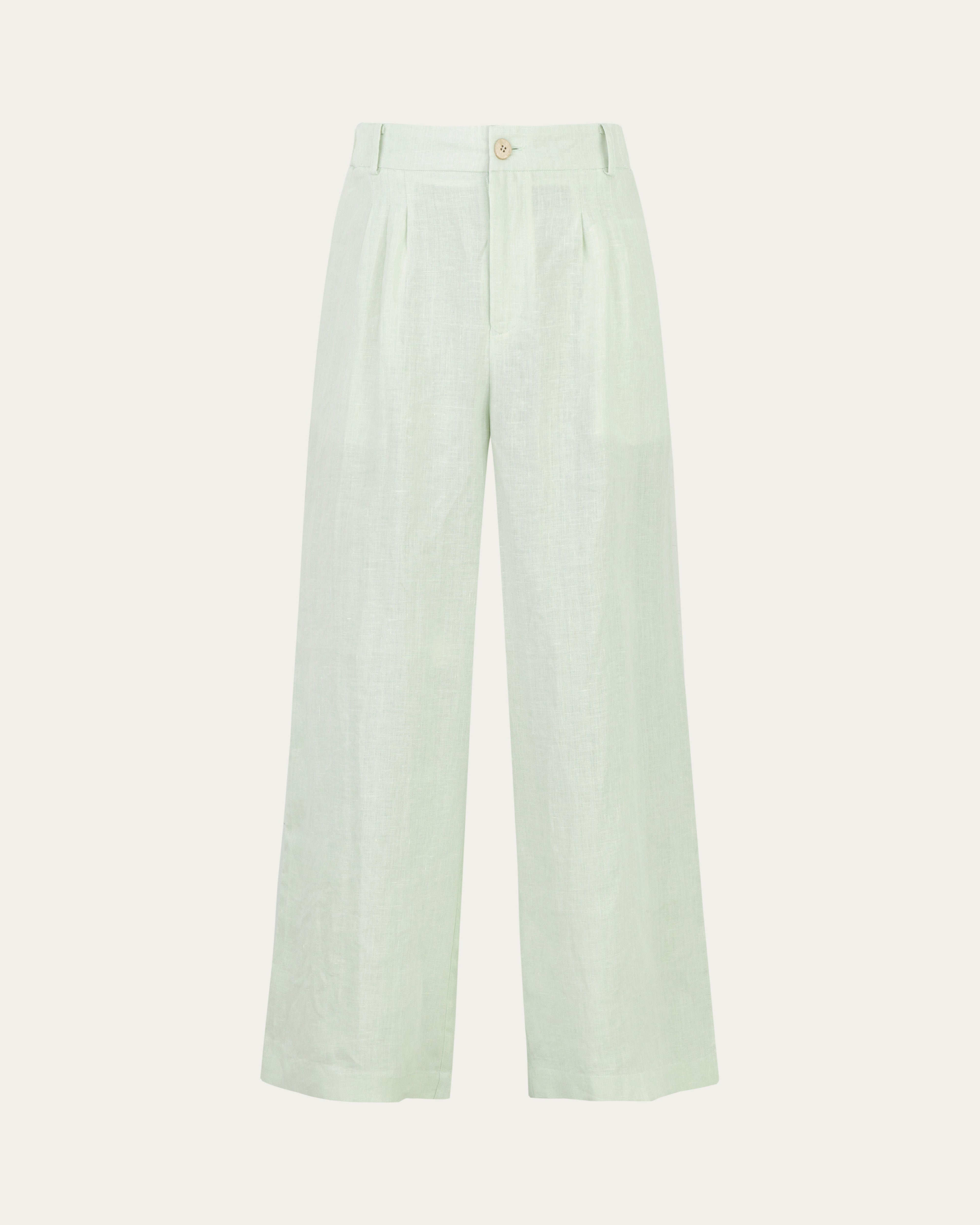 Sustainable 100% Hemp Juana High Rise Pants for Women - Light Mint  display picture 1
