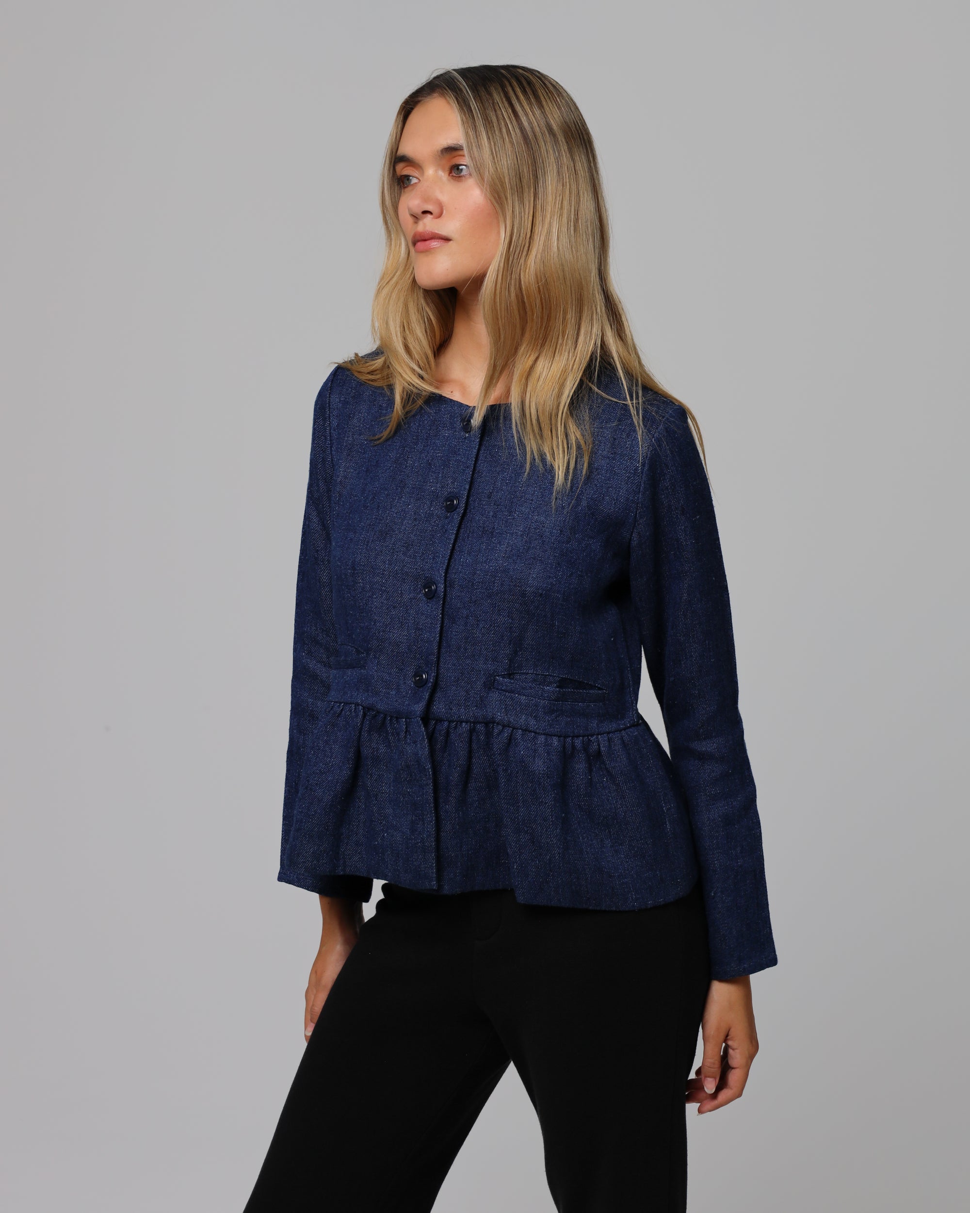 Denim Atelier Peplum Jacket