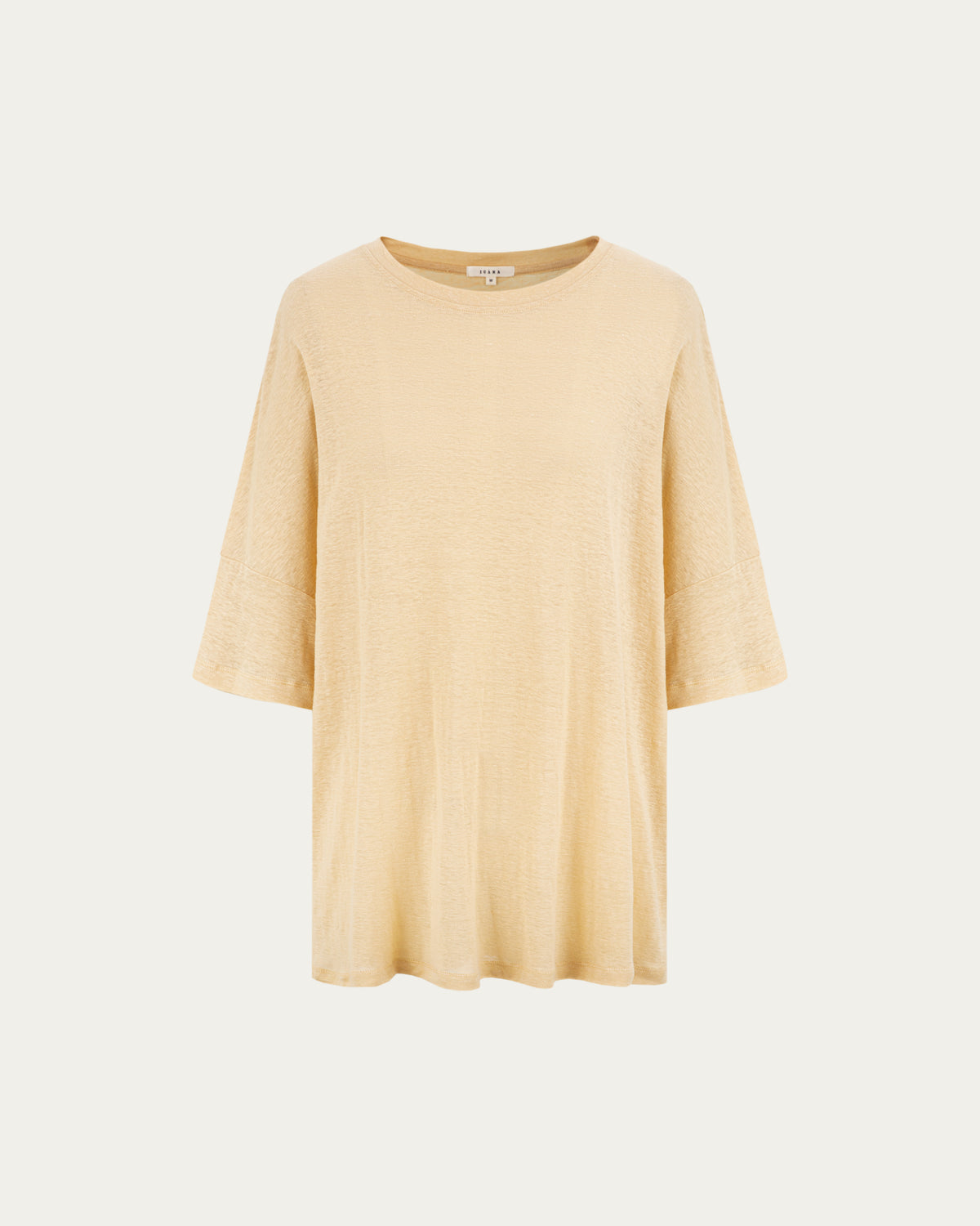 Juana Hemp Sheer Slub Tee beige (hemp) ghost front view showing lightweight drape