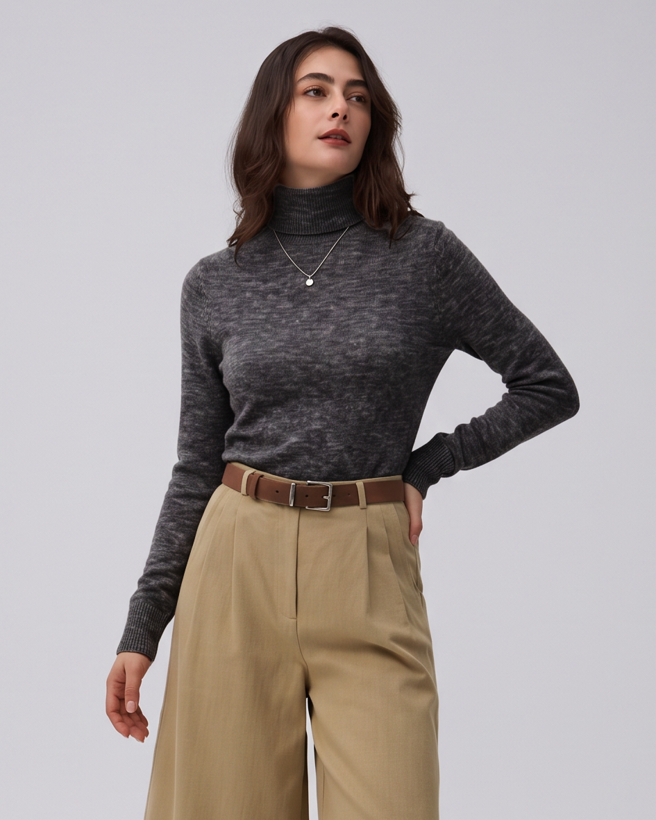Ossa Knitted Hemp Turtleneck