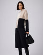 Juana Alpaca Crewneck Sweater in Cream/Black (baby alpaca wool–knit) layered with relaxed wardrobe separates.