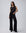 Juana Aven Wide Leg Pants in Black (hemp–silk) modeled from the front to show the high-rise wide-leg fit.
