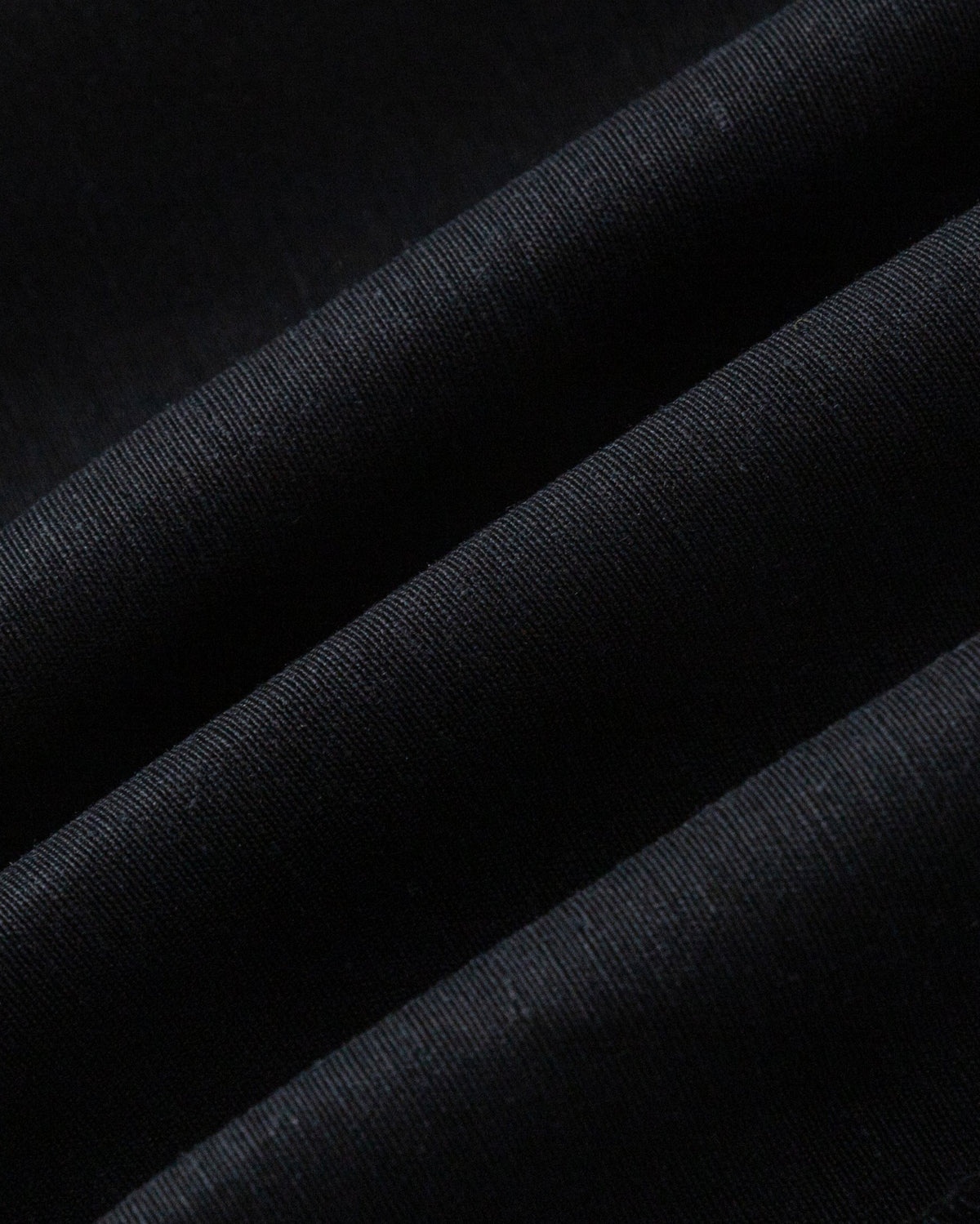 Juana Aven Wide Leg Pants in Black (hemp–silk) textile close-up showing the woven texture and subtle luster.
