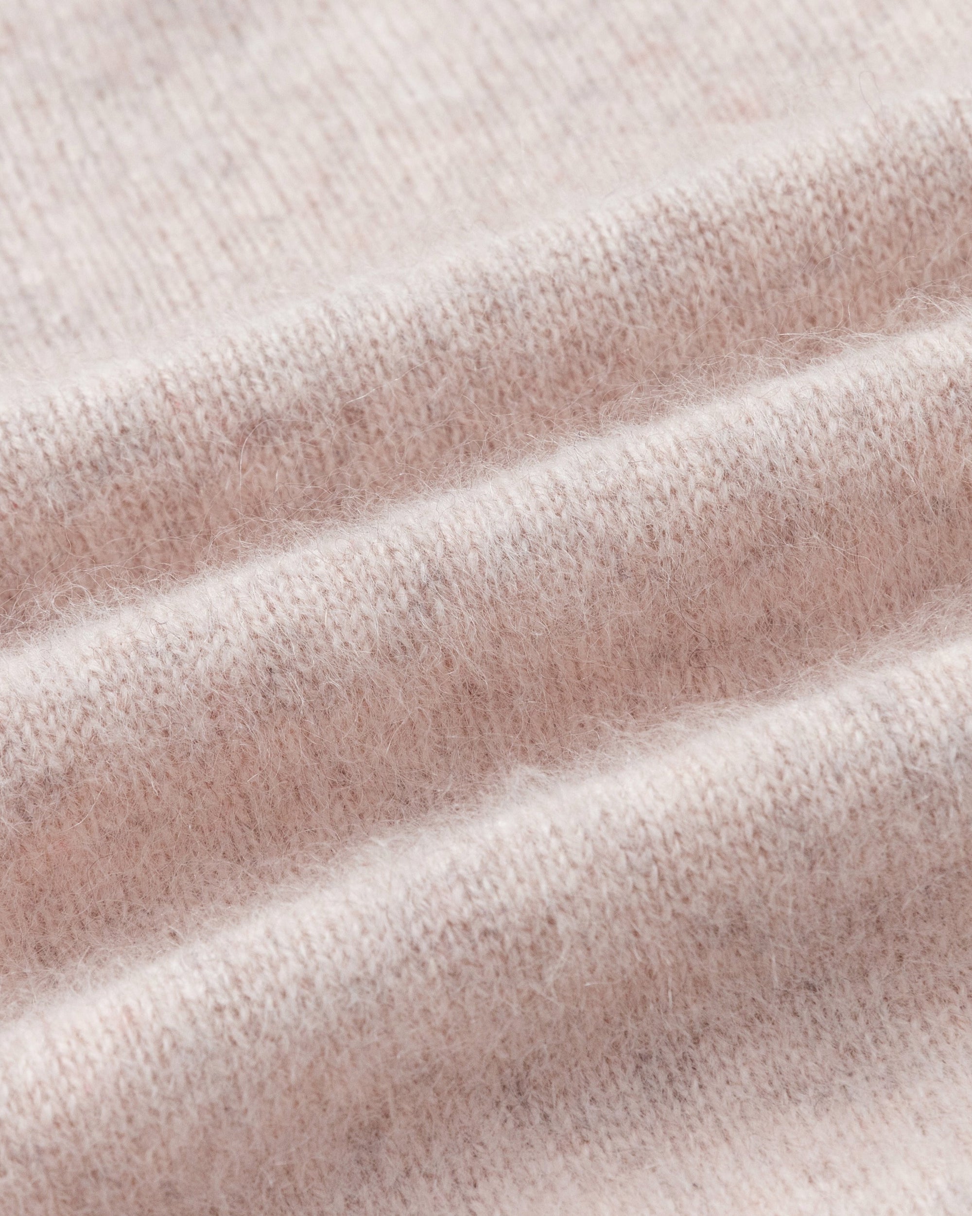 Juana Brushed Wool-Blend Cardigan in Oatmeal Melange (wool–cashmere–silk blend) showing the hand-crafted brushed texture