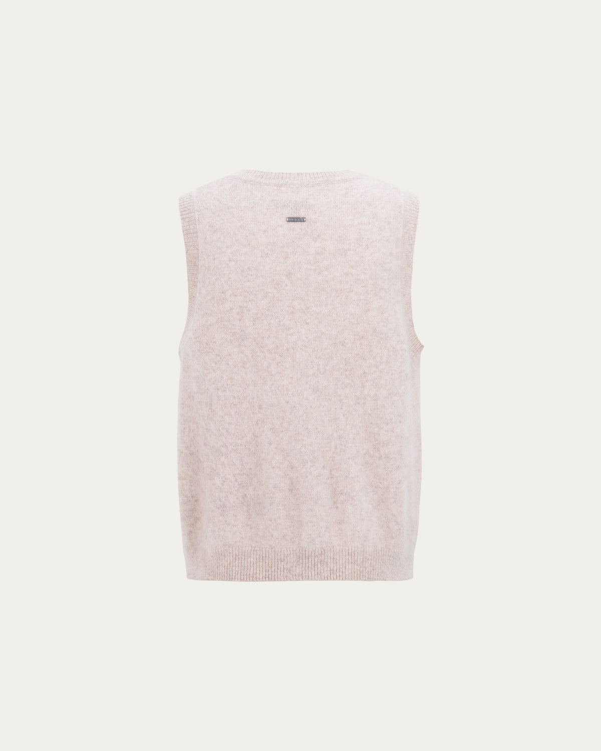 Juana Brushed Wool-Blend Vest in Oatmeal Melange (wool–cashmere–silk) shown from the back with a clean silhouette