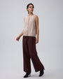 Juana Brushed Wool-Blend Vest in Oatmeal Melange (wool–cashmere–silk) styled with tailored trousers