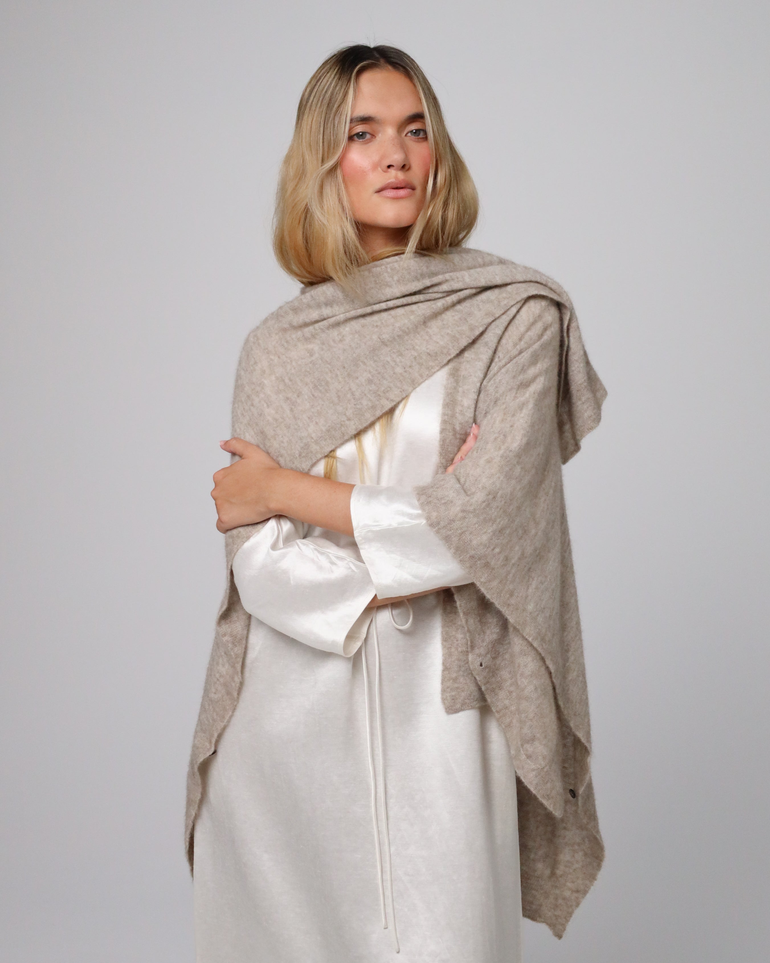 Sustainable Cashmere, Mercerized Wool & Recycled Nylon Blend Juana