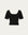 Classic Square Neck T-Shirt (black) on ghost mannequin, front view highlighting square neckline and clean lines.