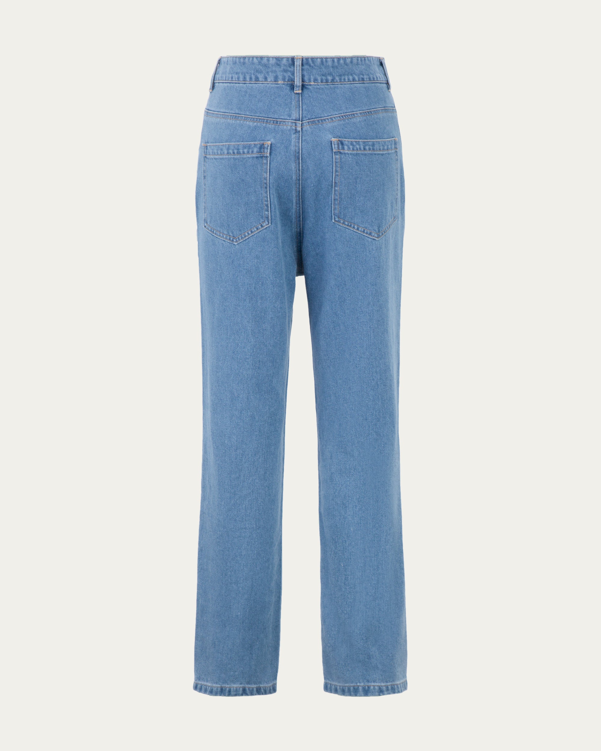 Juana Denim Atelier Crossover Jeans light blue denim (cotton–hemp) ghost back view with back pockets