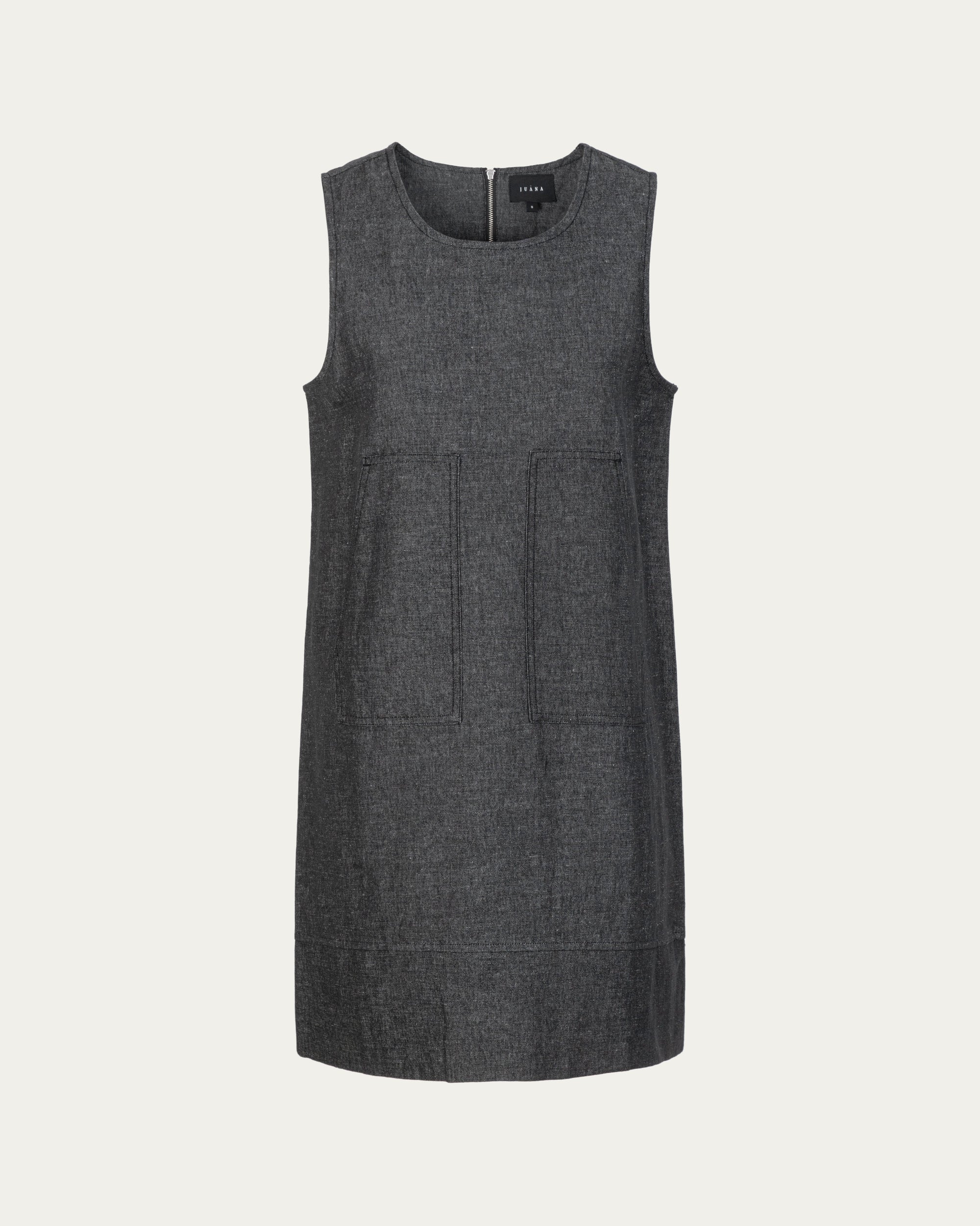 Sustainable Organic Cotton & Hemp Blend Denim Atelier Shift Dress for Women - Black Denim | Juana Juana Care Co. Sustainable Organic Cotton & Hemp Blend Denim Atelier Shift Dress for Women - Black Denim | Juana Juana Care Co.