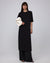 Juana Elara Short Sleeve Maxi Dress black (hemp–cotton) main model view with relaxed drape
