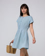 Juana Faye Pleated Shirt Dress chambray blue (Tencel–cotton–hemp blend) model main image