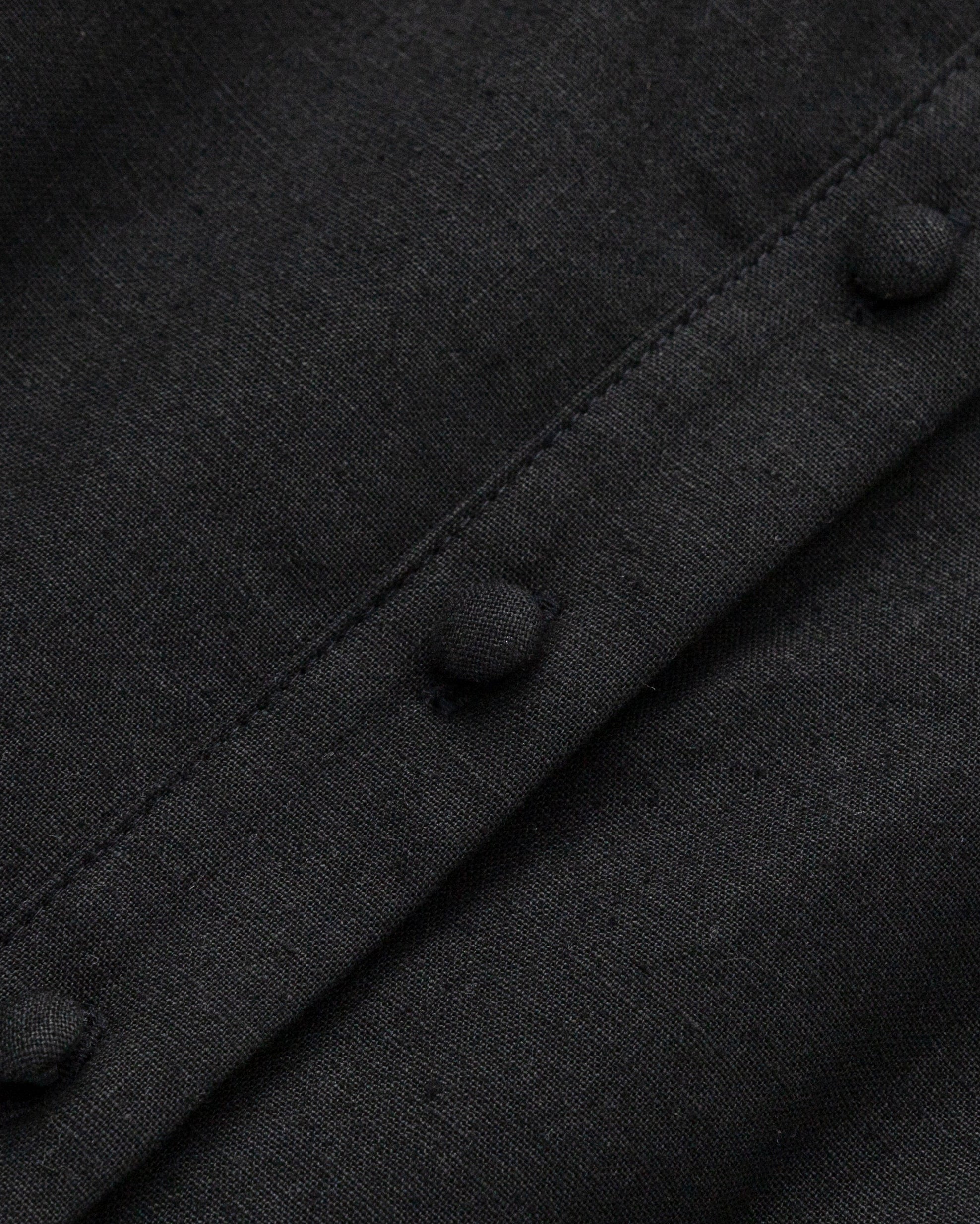 Juana Flora Pleated Shirt Dress black (hemp–cotton blend) covered button front and pleated detail