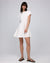 Juana Flora Pleated Shirt Dress white (hemp–cotton blend) styled look worn open as a light layer