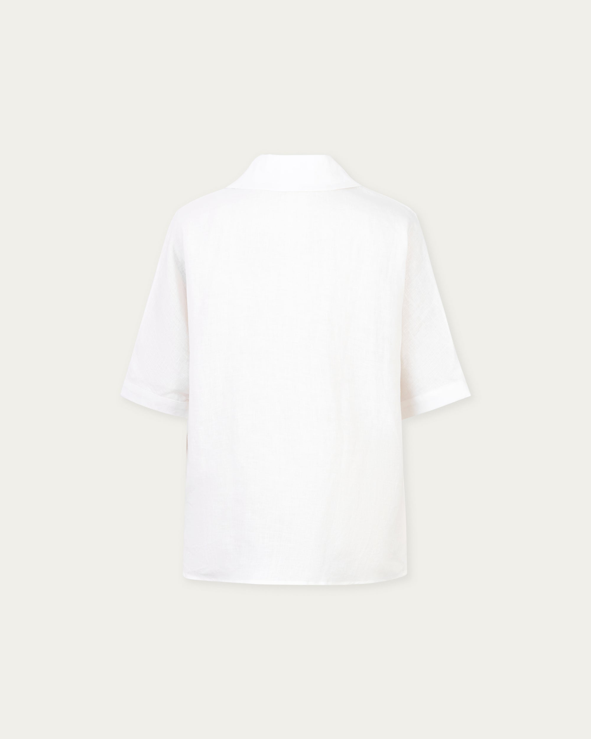 Juana Hemp Camp Shirt white (hemp) ghost back showing relaxed back shape and clean finish