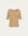 Asymmetrical Neckline Tee (fawn) on ghost mannequin, front view highlighting the off-center neckline.