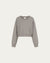 Fleece Cropped Sweater (gray) on ghost mannequin, front view highlighting cropped length.