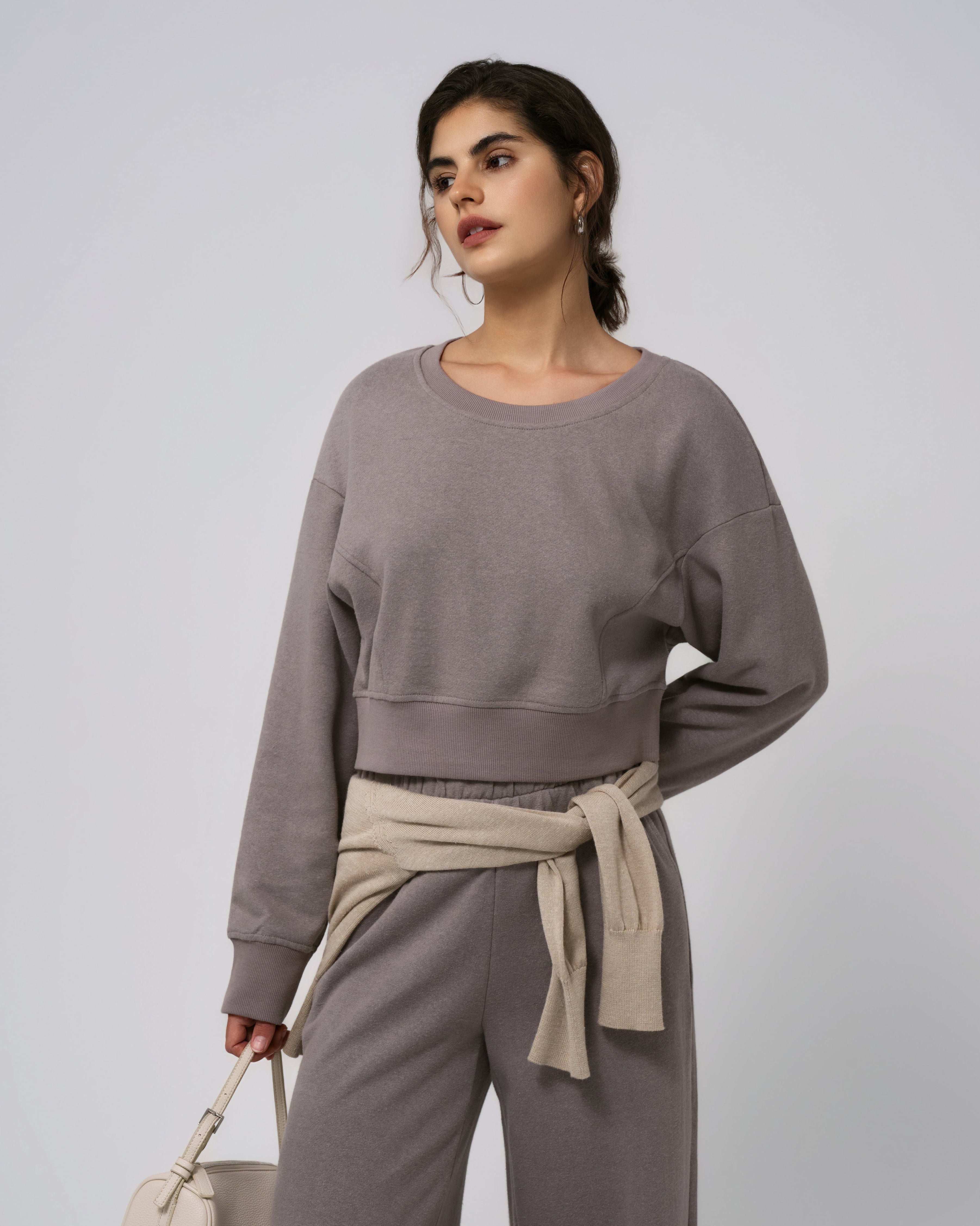 Sustainable Organic Cotton & Hemp Blend Essentials Fleece Cropped