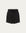 Fleece Shorts (black) on ghost mannequin, front view highlighting relaxed silhouette.