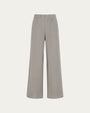 Fleece Sweatpants (gray) on ghost mannequin, front view highlighting elastic waistband and cuffs.