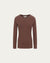 Long Sleeve Tee (cocoa) on ghost mannequin, front view highlighting clean crewneck and long sleeves.