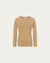 Long Sleeve Tee (fawn) on ghost mannequin, front view highlighting clean crewneck and long sleeves.
