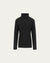 Hemp Essentials Mockneck (black) on ghost mannequin, front view highlighting slim fit and clean mock neckline.
