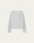 Off The Shoulder Top (ash) on ghost mannequin, front view highlighting neckline and clean lines.