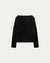 Off The Shoulder Top (black) on ghost mannequin, front view highlighting neckline and clean lines.