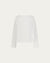 Off The Shoulder Top (white) on ghost mannequin, front view highlighting neckline and clean lines.