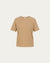 Short Sleeve Tee (fawn) on ghost mannequin, front view highlighting clean crewneck and short sleeves.