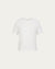 Short Sleeve Tee (white) on ghost mannequin, front view highlighting clean crewneck and short sleeves.