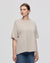 Juana Hemp Essentials Sweater Knit Tee gray (sustainable cotton–hemp) on model showing oversized boxy fit and easy drape