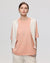 Juana Hemp Essentials Sweater Knit Tee peach (sustainable cotton–hemp) on model showing oversized boxy fit and easy drape