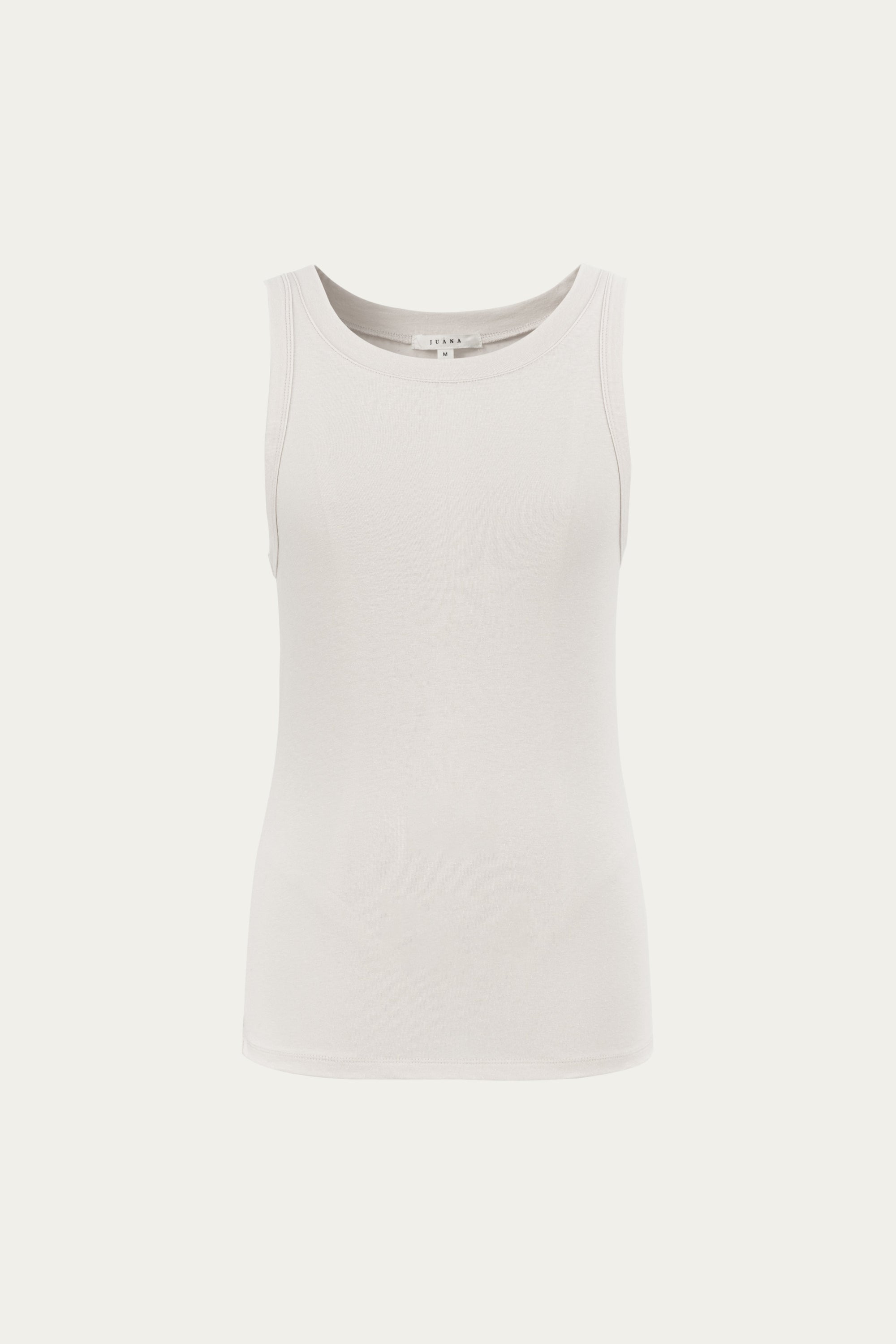Juana Hemp Essentials Tank cement (organic cotton–hemp blend) ghost front showing clean silhouette