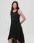 Juana Hemp High Low Dress black (hemp–cotton) on model styled for casual travel wear