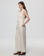 Juana Hemp High Rise Pants White (hemp) on model showing tailored styling and tapered leg line.