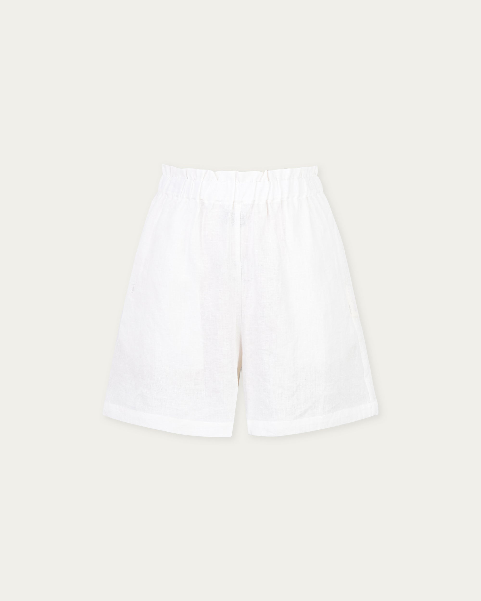 Juana Hemp Pull-on Shorts white (hemp–hemp) ghost front showing relaxed pull-on silhouette