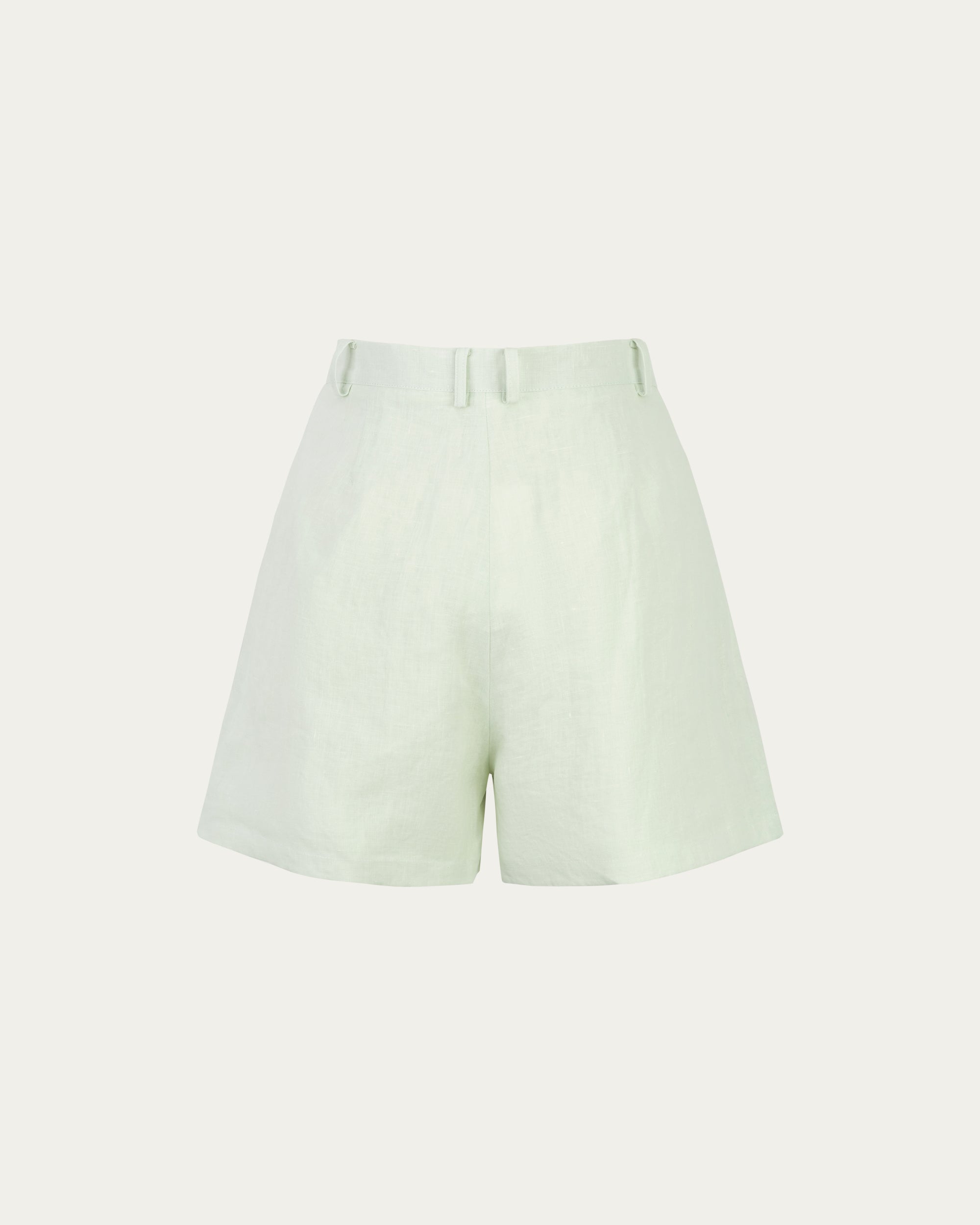 Juana Hemp Retreat Shorts light mint (hemp) ghost back showing pocket placement and easy fit