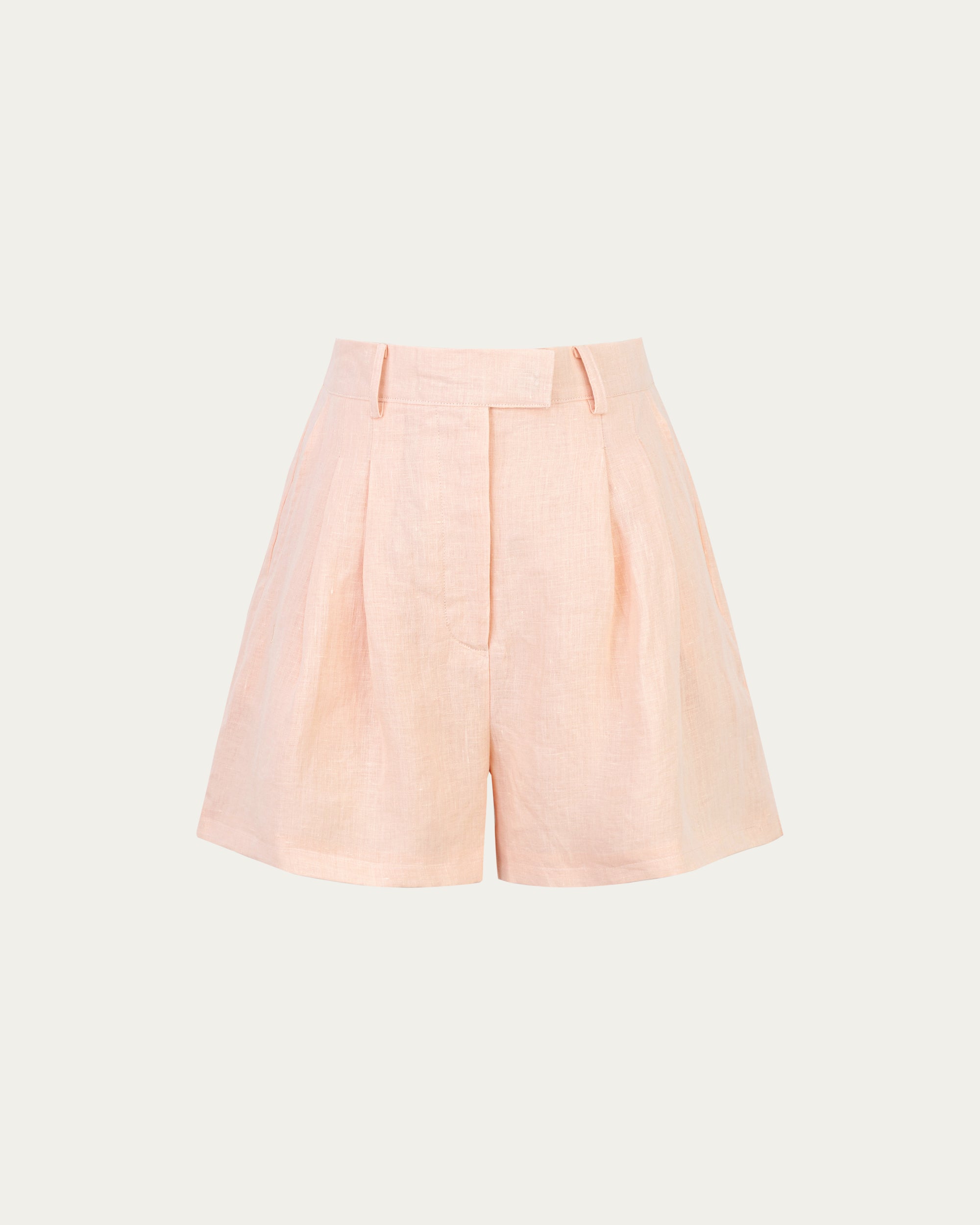 Juana Hemp Retreat Shorts peach (hemp–hemp) ghost front showing relaxed leg and lining structure