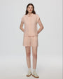 Juana Hemp Retreat Shorts peach (hemp) on model featuring relaxed fit and airy drape
