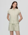 Juana Hemp Retreat Top light mint (hemp) on model with sleeveless relaxed drape