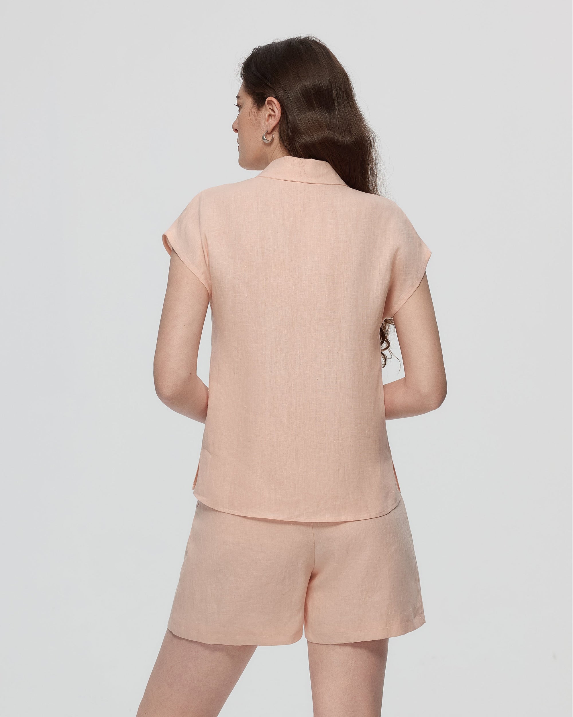 Juana Hemp Retreat Top peach (hemp–hemp) back view showing relaxed silhouette