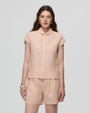 Juana Hemp Retreat Top peach (hemp–hemp) on model with sleeveless relaxed drape