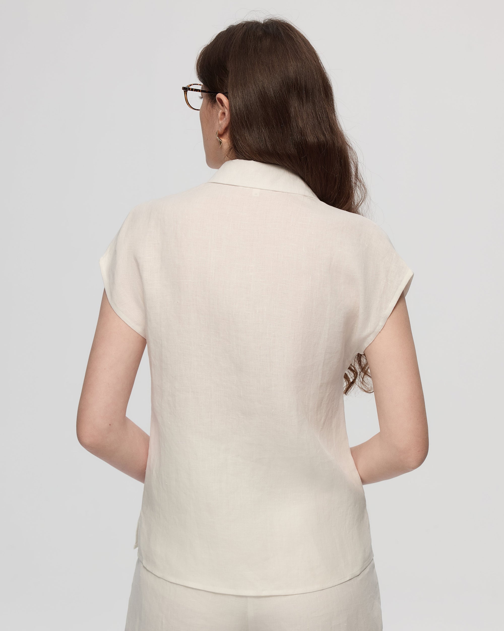 Juana Hemp Retreat Top white (hemp–hemp) back view showing easy sleeveless silhouette