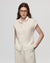 Juana Hemp Retreat Top white (hemp) styled look showing button-front finish