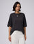 Juana Hemp Sheer Slub Tee black (hemp) model look showing sheer slub texture

